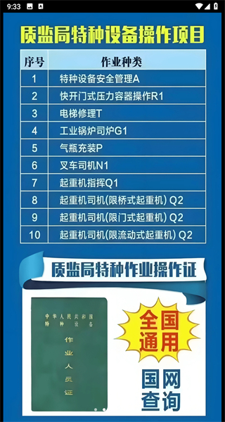 特种作业操作证