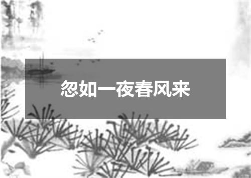 忽如一夜春风来
