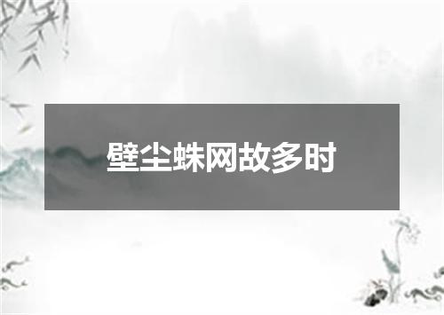 壁尘蛛网故多时