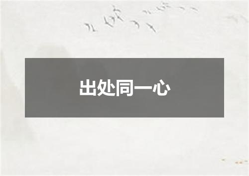 出处同一心