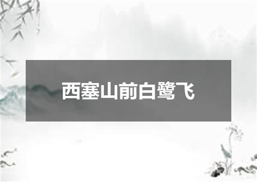 西塞山前白鹭飞