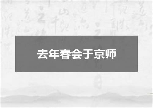 去年春会于京师
