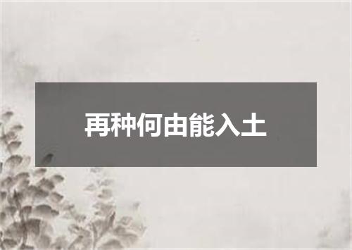 再种何由能入土