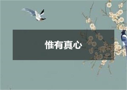 惟有真心