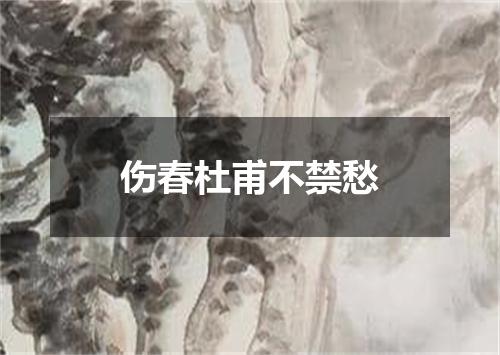 伤春杜甫不禁愁