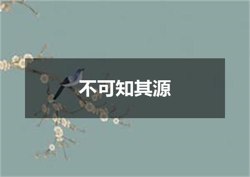 不可知其源