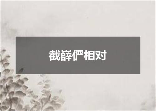 截嶭俨相对