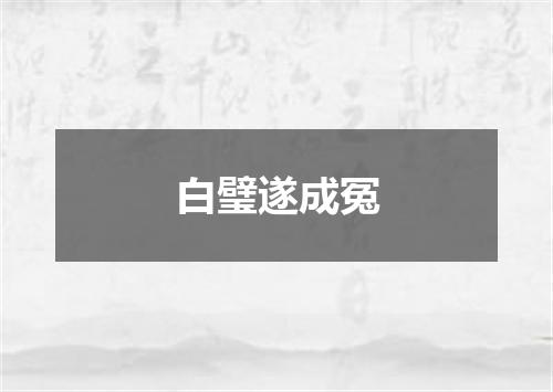 白璧遂成冤
