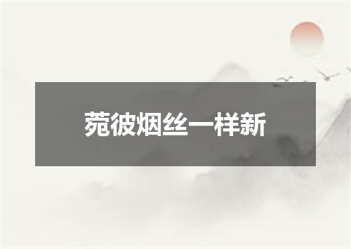 菀彼烟丝一样新