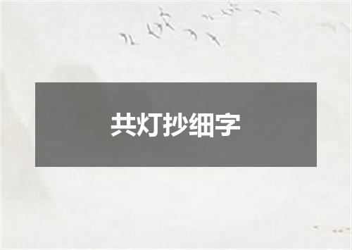 共灯抄细字