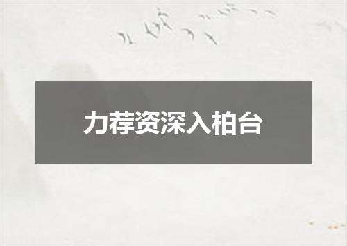 力荐资深入柏台