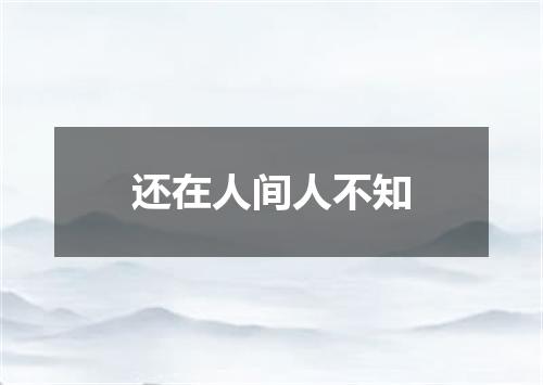 还在人间人不知