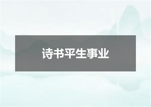 诗书平生事业