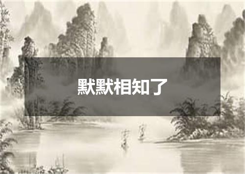 默默相知了