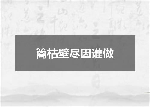篱枯壁尽因谁做