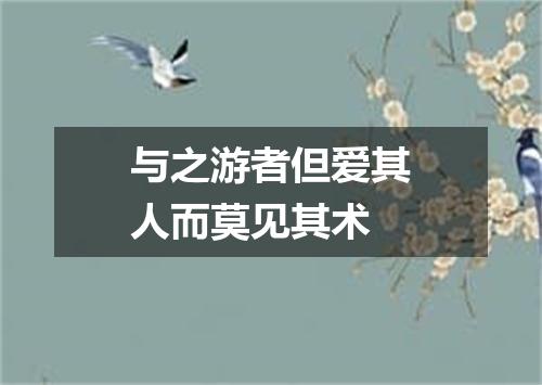 与之游者但爱其人而莫见其术