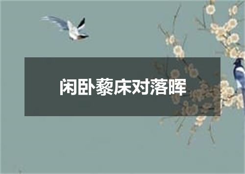 闲卧藜床对落晖