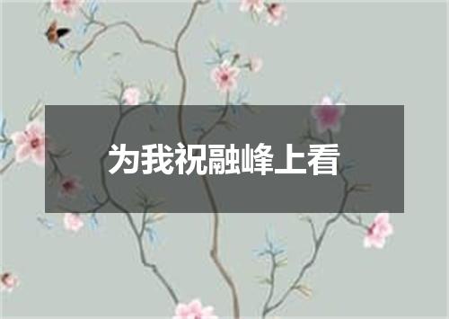 为我祝融峰上看