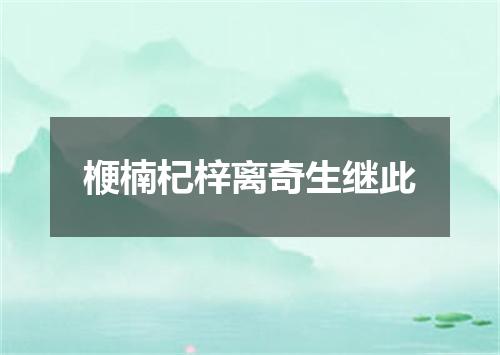 楩楠杞梓离奇生继此
