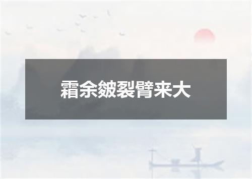 霜余皴裂臂来大