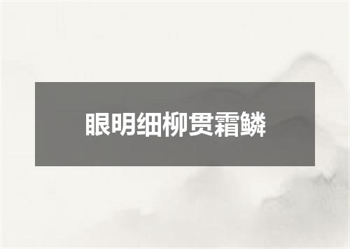 眼明细柳贯霜鳞