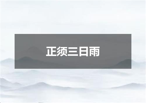 正须三日雨