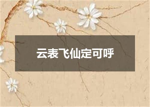 云表飞仙定可呼