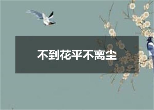 不到花平不离尘