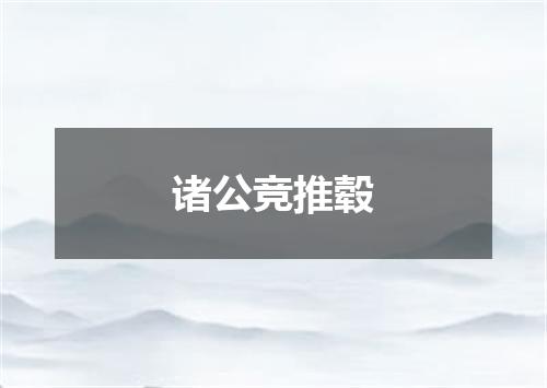 诸公竞推毂