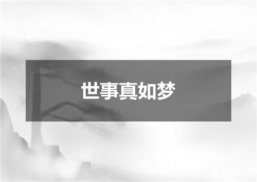 世事真如梦
