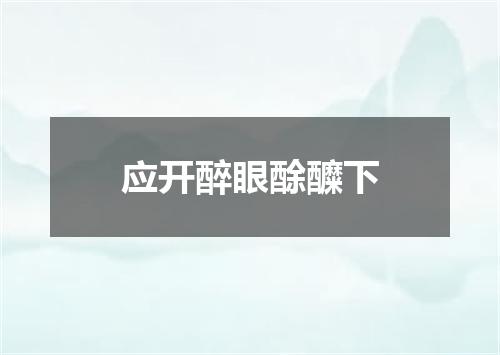 应开醉眼酴醾下