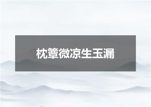 枕簟微凉生玉漏