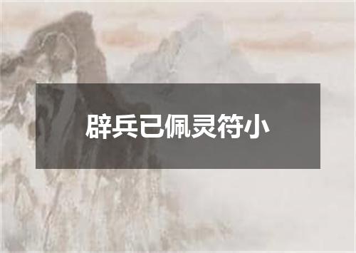 辟兵已佩灵符小