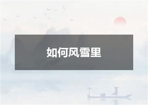 如何风雪里