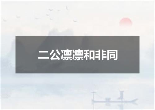 二公凛凛和非同