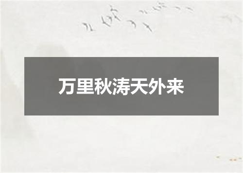 万里秋涛天外来