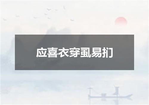 应喜衣穿虱易扪