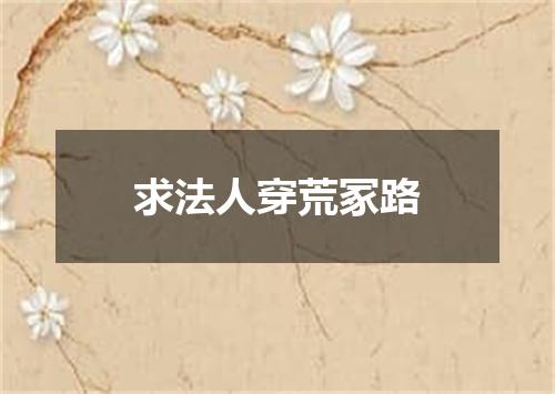 求法人穿荒冢路