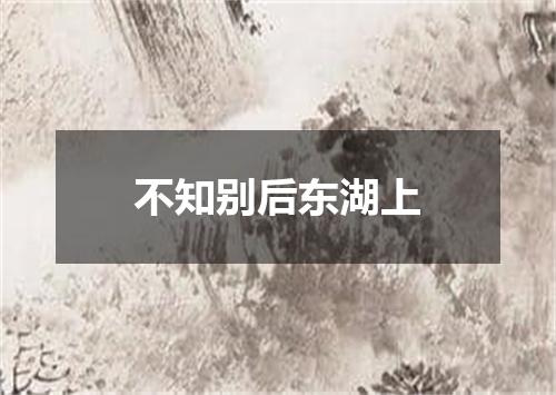不知别后东湖上