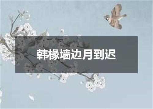 韩椽墙边月到迟