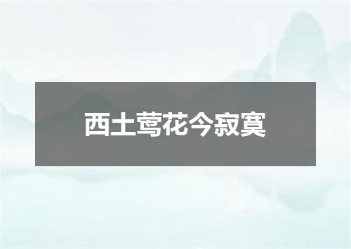 西土莺花今寂寞