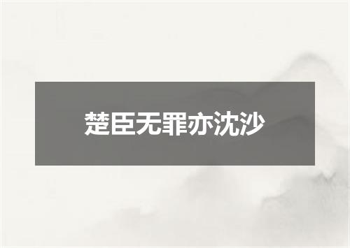 楚臣无罪亦沈沙