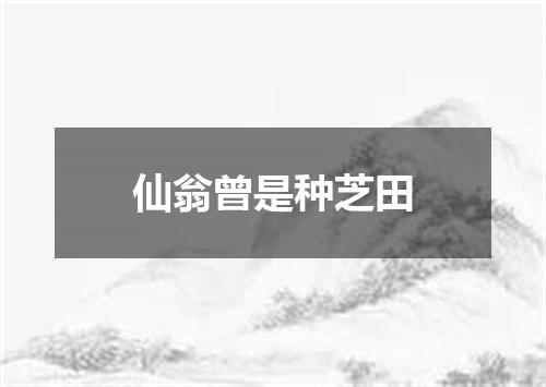 仙翁曾是种芝田