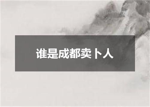 谁是成都卖卜人