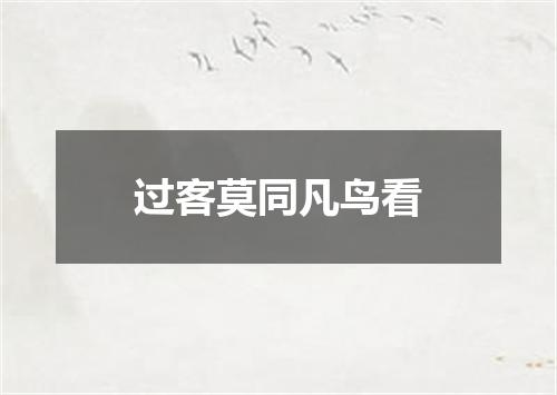 过客莫同凡鸟看