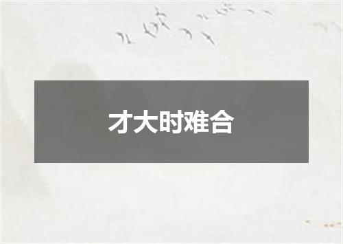 才大时难合