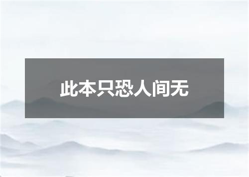 此本只恐人间无