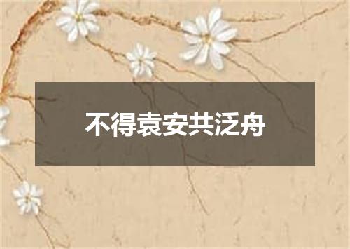 不得袁安共泛舟