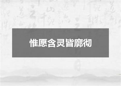 惟愿含灵皆廓彻