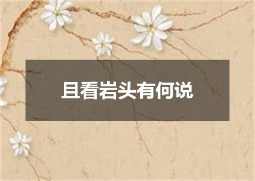 且看岩头有何说